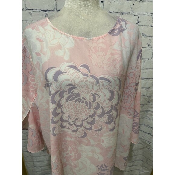 Ruby Rd. Floral Lightweight pink and purple Plus Size Top 2X - Picture 2 of 7